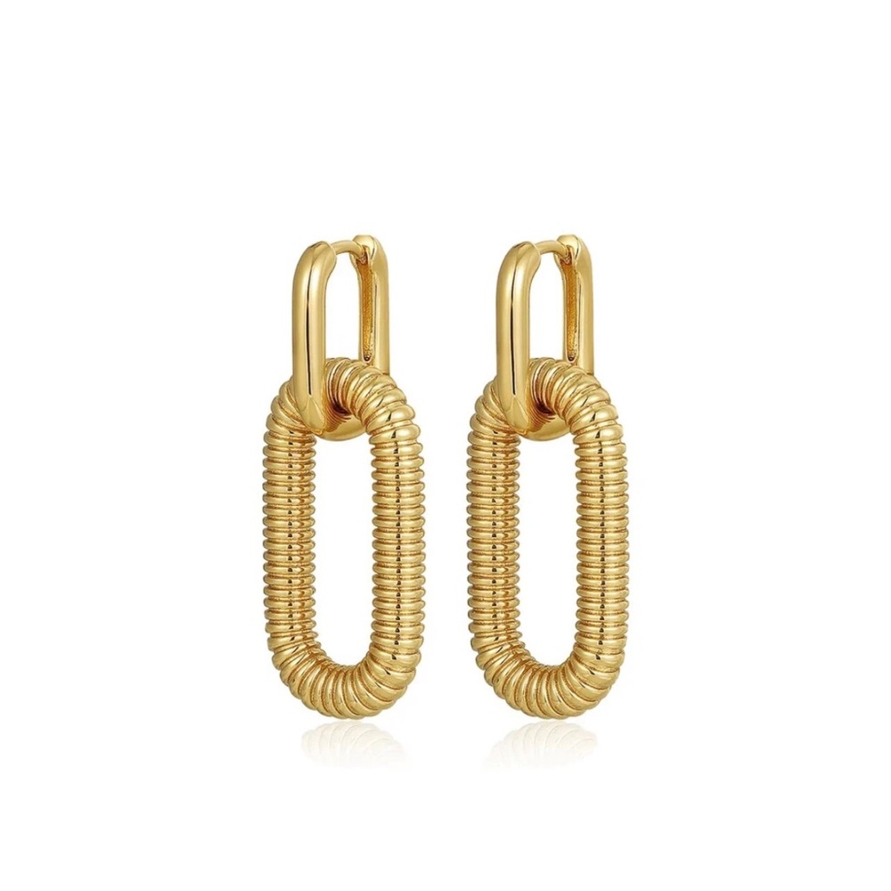 Luv AJ Le Signe Chain Earrings – Gold, Like New